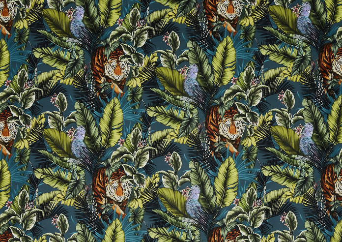Bengal Tiger, Twilight - Fabric Only - Image 3
